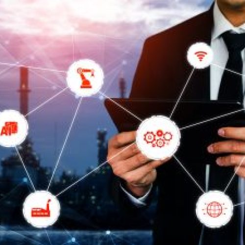 Industry 4.0 technology concept - Smart factory for fourth industrial revolution Industry 4.0 technology concept - Smart factory for fourth industrial revolution
